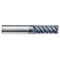 3/8" Dia. - 7/8 LOC - 2-1/2" OAL - .015 Radius 6 FL Carbide End Mill-AlTiN-x - Industrial Tool & Supply