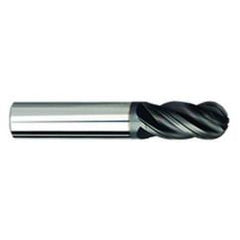 7/16" Dia. - 2-3/4" OAl Ball Nose AlCrN-X-EM - 4 FL - Industrial Tool & Supply
