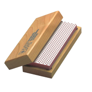 6 x 2" - Fine Grit - Rectangular Bench Model Diamond Whetstone in Hardwood Box - Industrial Tool & Supply