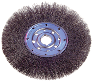 8" Diameter - 1-1/4" Arbor Hole - Crimped Steel Wire Straight Wheel - Industrial Tool & Supply