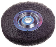 10" Diameter - 2" Arbor Hole - Crimped Steel Wire Straight Wheel - Industrial Tool & Supply