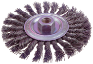 4" Diameter - 3/8" Arbor Hole - Knot Type Stainless Straight Wheel - Industrial Tool & Supply