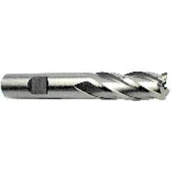 14mm Dia. x 3-3/8 Overall Length 4-Flute Square End High Speed Steel SE End Mill-Round Shank-Non-Center Cut-Uncoated - Industrial Tool & Supply