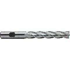 3/8 Dia. x 4-1/4 Overall Length 4-Flute Square End High Speed Steel SE End Mill-Round Shank-Center Cutting-Uncoated - Industrial Tool & Supply