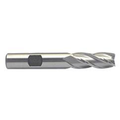 9/16 Dia. x 3-3/8 Overall Length 4-Flute Square End M-42 Cobalt SE End Mill-Round Shank-Center Cut-Uncoated - Industrial Tool & Supply