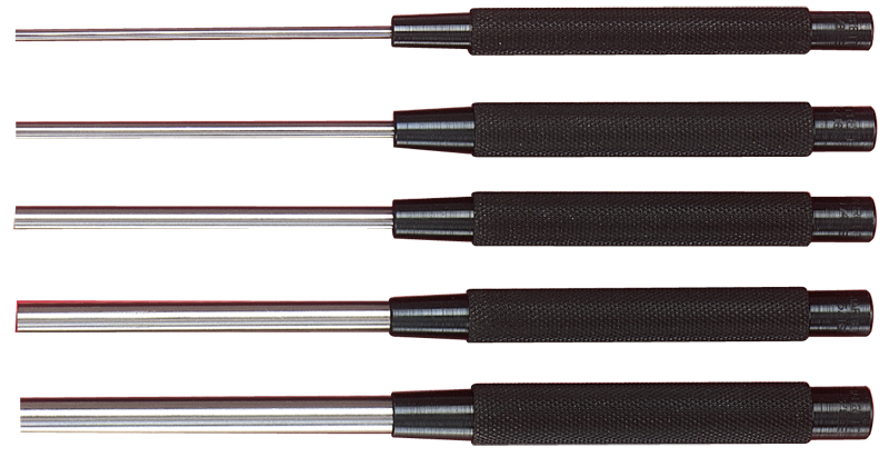 #S248 5 Piece Extra Long Drive Pin Punch Set - 1/8 to 3/8'' Diameter - Industrial Tool & Supply