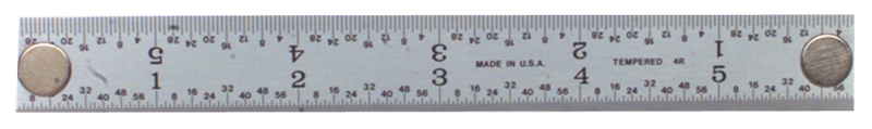 #262-048MG - 48'' Long - E/M Graduation -- 1-1/4'' Wide - Rigid Magnet Rule - Industrial Tool & Supply