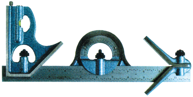 #52-370-012 - 12''-- 4R Graduation - Regular Blade - 4 Piece Combination Square Set - Industrial Tool & Supply
