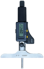 0 - 6" / 0 - 150mm Measuring Range - Friction Thimble - Electronic Depth Micrometer - Industrial Tool & Supply