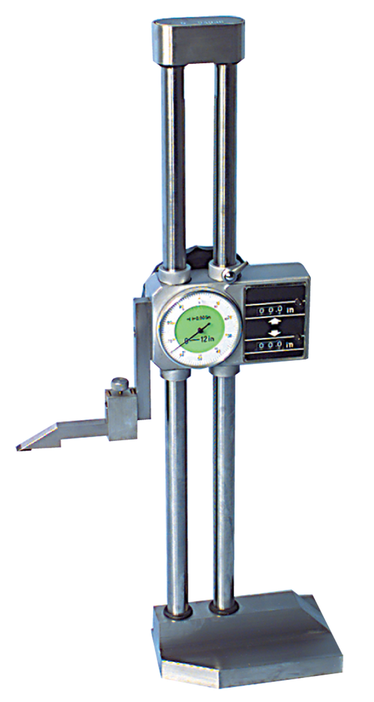 #TC12HG - 12" - .001" Graduation - Twin Beam Digital Count Dial Height Gage - Industrial Tool & Supply