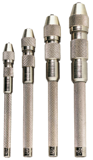 #S94 - 0 to .187" Range - Single End - 4 Piece - Pin Vise Set - Industrial Tool & Supply