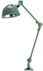 14" Uniflex Machine Lamp; 120V, 60 Watt Incandescent Light, Screw Down Base, Oil Resistant Shade, Gray Finish - Industrial Tool & Supply