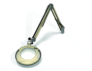 Green-Lite® 6" Shadow White Round LED Magnifier; 43" Reach; Table Edge Clamp - Industrial Tool & Supply