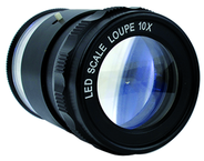 LED 10x Loupe - With inch, mm, Fraction, Angle, Diameter Scale - Plus 9  Reticles - Industrial Tool & Supply