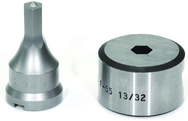 PDH3/8; 3/8" Hex Punch & Die Set w/Key-Way - Industrial Tool & Supply