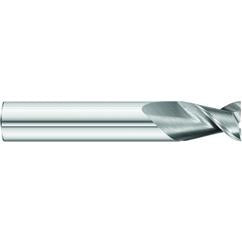 1/2 x 1/2 x 1-1/4 x 3 OAL Square 2 Flute Carbide End Mill for Aluminum - Round Shank- Uncoated - Industrial Tool & Supply