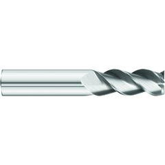 3/8 x 3/8 x 1 x 2-1/2 OAL Square 3 Flute Carbide End Mill for Aluminum - Round Shank- Uncoated - Industrial Tool & Supply