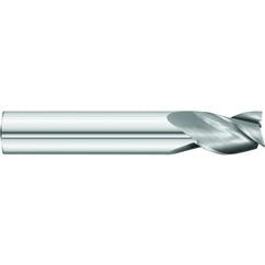 1/2 x 1/2 x 3/4 x 3 OAL Square 3 Flute Carbide End Mill for Aluminum - Round Shank- Uncoated - Industrial Tool & Supply