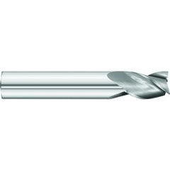 1/4 x 1/4 x 1/2 x 2" OAL Square 3 Flute Carbide End Mill for Aluminum - Round Shank- Uncoated - Industrial Tool & Supply