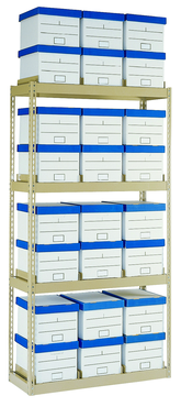 42 x 16.94 x 84'' - 4 Level Records Storage Rack (Tan) - Industrial Tool & Supply
