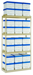 42 x 16.94 x 84'' - 4 Level Records Storage Rack (Tan) - Industrial Tool & Supply