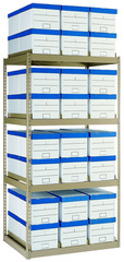 42 x 32.88 x 84'' - 4 Level Records Storage Rack (Tan) - Industrial Tool & Supply