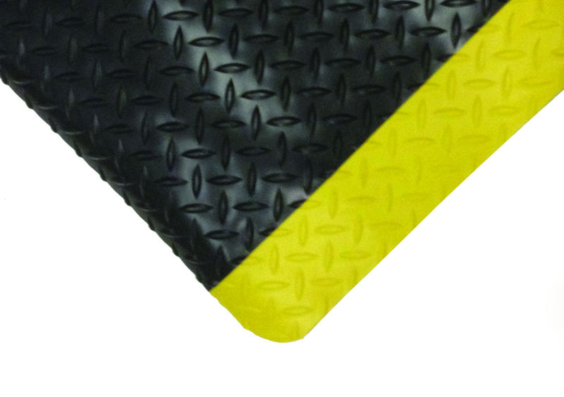 2' x 75' x 11/16" Thick Diamond Comfort Mat - Yellow/Black - Industrial Tool & Supply