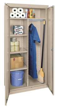 46 x 24 x 72" (Black) - Combination Storage Cabinet with Doors - Industrial Tool & Supply