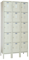 12 x 15 x 72'' (18 Openings) - 3 Wide 6 Tier Locker - Industrial Tool & Supply