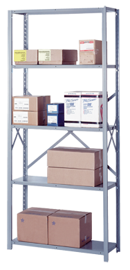 36 x 24 x 84'' - Closed Style Flanged 18-Gauge Starter Shelving Unit - Industrial Tool & Supply