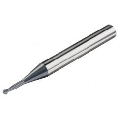 .2mm Dia. - 57mm-OAL - AlTiN-30°-HSC Shrink Fit Ball EM-2 FL - Industrial Tool & Supply
