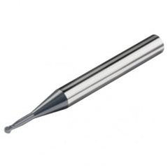 3.0mm Dia. - 57mm-OAL - AlTiN-30°-HSC Shrink Fit Ball EM-2 FL - Industrial Tool & Supply