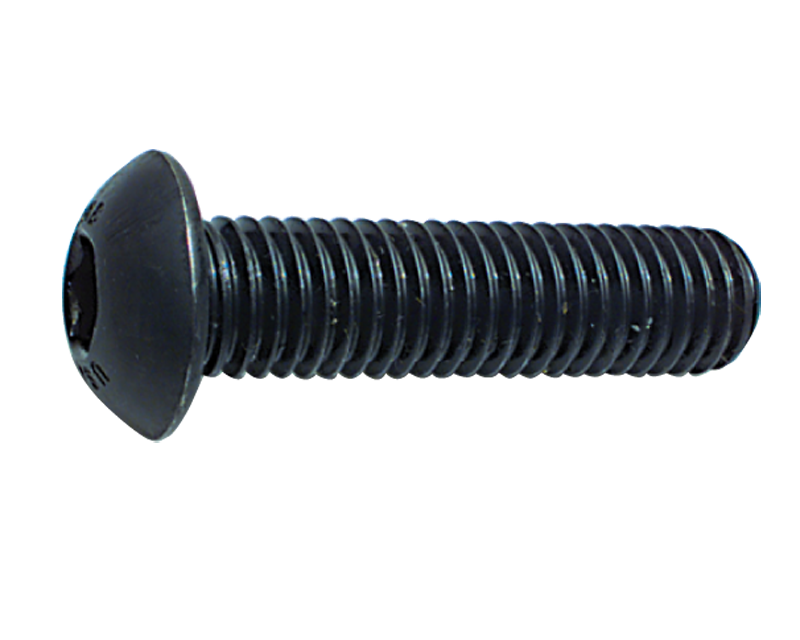 M5 - .80 x 25 - Black Finish Heat Treated Alloy Steel - Cap Screws - Button Head - Industrial Tool & Supply