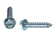 10 x 3 - Zinc Plated Heat Treated Alloy Steel - Sheet Metal Screws - Hex Washer - Industrial Tool & Supply