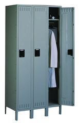 12"W x 18"D x 72"H Single Tier (3 Opnns), Welded Set Up, w/6" Legs, 3 Wide - Industrial Tool & Supply