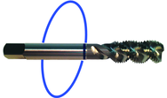 M12 x 1.25 Dia. - D5 - 3 FL - Std Spiral Flute Tap - Blue Ring - Industrial Tool & Supply