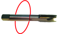 M10 x 1.25 Dia. - D5 - 3 FL - Std Spiral Point Tap - Red Ring - Industrial Tool & Supply