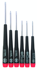6 Piece - T6; T7; T8 x 40mm; T9; T10 x 50mm; T15 x 60mm - Precision Torx Screwdriver Set - Industrial Tool & Supply