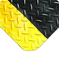 Diamond-Plate Select 15/16" x 3' x 75' Black/Yellow Work Mat - Industrial Tool & Supply
